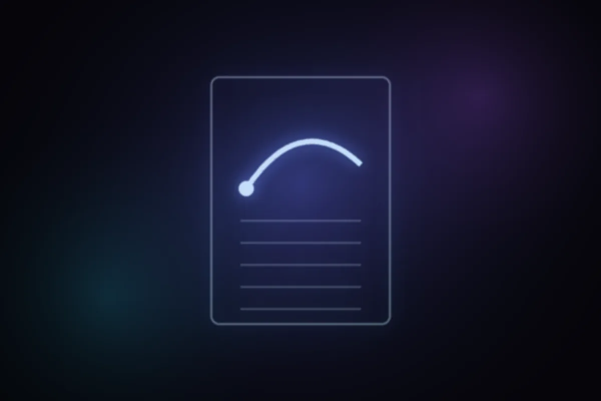 Abstract glowing artwork: a single bright stroke made on an otherwise blank page